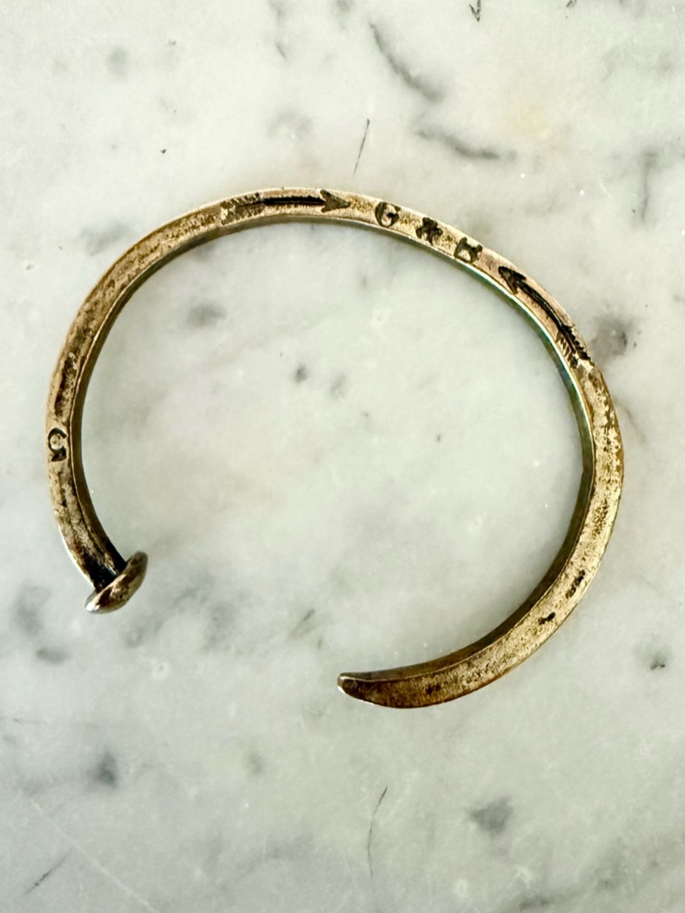 Giles & Brother Railroad Spike Skinny Cuff Brass Bracelet